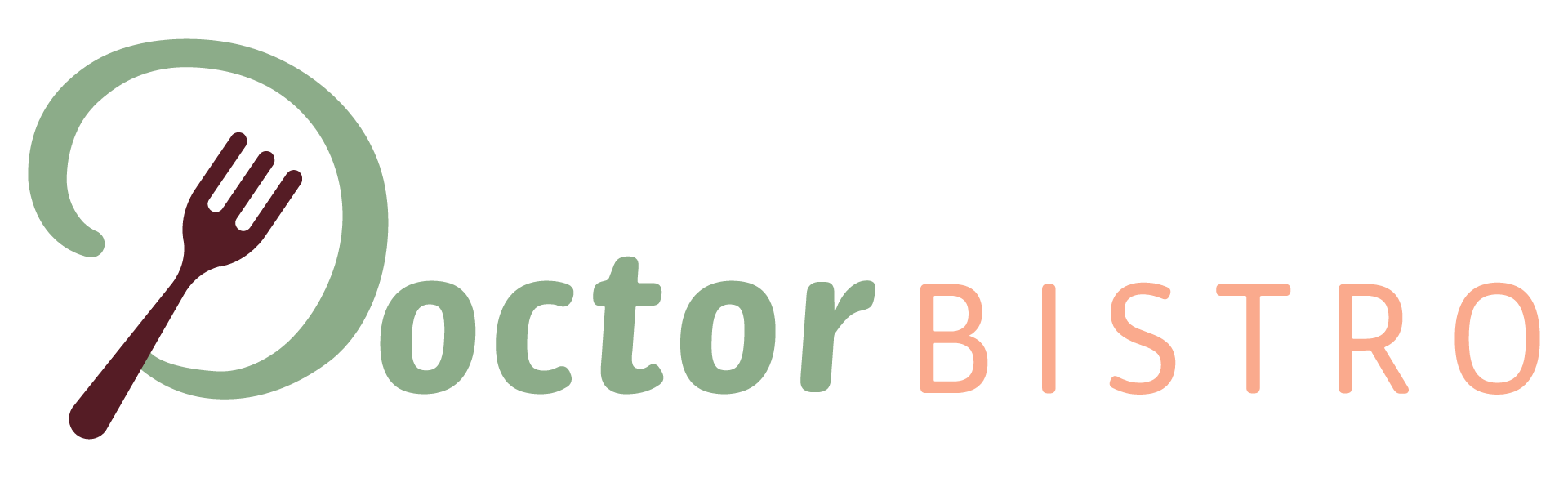 logotipo tenedor doctor bistro de colores